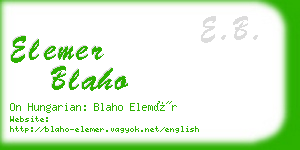 elemer blaho business card